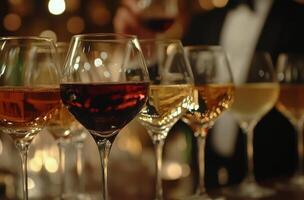 Bartender selecting fine wines in a stylish bar during an evening photo