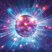 Colorful disco lights creating a vibrant atmosphere in a dimly lit dance club during a lively night photo