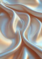 Soft, flowing cream colored silk fabric with delicate folds and subtle sheen captured in detail photo