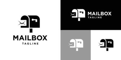 Design template of mailbox logo. Delivery, message, envelope. Icon symbol EPS 10 vector