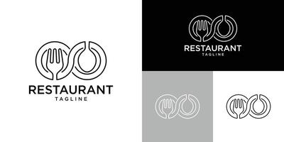 Design template of spoon and fork logo with simple model, restaurant, equipment, cutlery, symbol icon EPS 10 vector