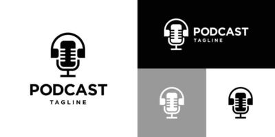Design template of simple podcast logo. microphone, chat, story. Icon symbol EPS 10 vector