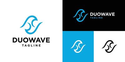 Design template of simple wave logo. ocean, beach, island. Icon symbol EPS 10 vector