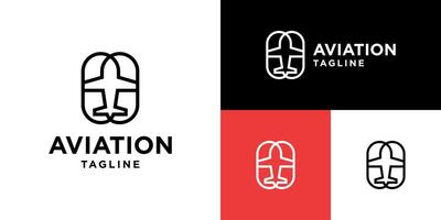 Design template of airplane logo. Travel, tour, transportation, speed. Symbol icon, EPS 10 vector