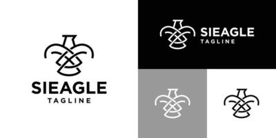Design template of simple eagle logo. Animal, strong, flying. Icon symbol EPS 10 vector