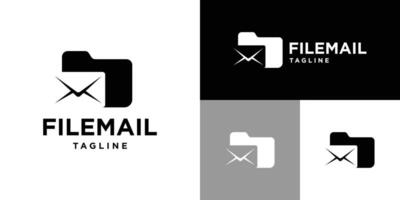 Design template of combination folder with message logo. Email, save, backup, send. icon symbol EPS 10 vector