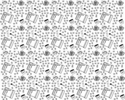 Seamless pattern with a barista coffee theme vector