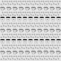 Pattern of line icons of coffee beans, cups, coffee to go, package or fabric cover vector