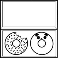 Line art of donuts in the packaging box vector