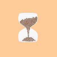 Coffee bean and hourglass vector