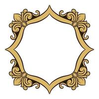 window mirror frame engraved gold vector