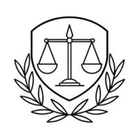 scales of justice, A simple line drawing of the scales of justice vector