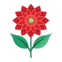 red dahlia flower isolated on whit background vector