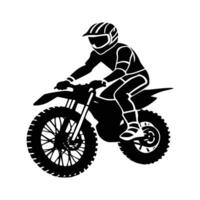 silhouette of a biker icon, silhouette of a person riding a motorcycle illustration on white background vector