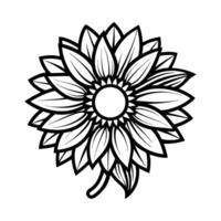 abstract flower icon, sun flower isolated on a white background. vector