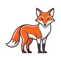 red fox cartoon character isolated on white background vector