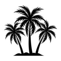 palm tree silhouette set isolated on white background vector