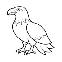 simple line art of an eagle illustration isolated on white background vector