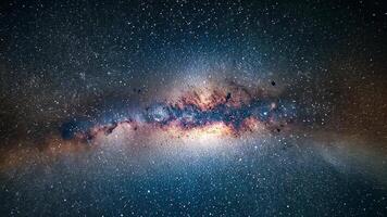 A breathtaking view of the Milky Way galaxy, with its billions of stars and colorful nebulae, captured in a stunning astrophotography image video