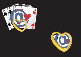 Online dating website is combining love and game vector
