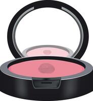 Fingerprint showing on blush makeup in compact case vector