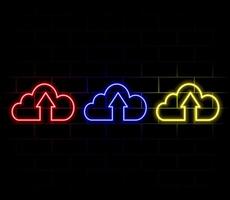 UI icon with neon light isolated in black background. 3d rendering - illustration. vector