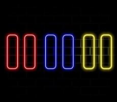Special collection of stop button neon. Upload unique super glowing neon break sign . Light burst. Design element linear stop neon icon. Great ad every night. Banner with blank space. vector