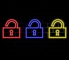 open lock neon icon. Elements of web set. Simple icon for websites, web design, mobile app, info graphics vector