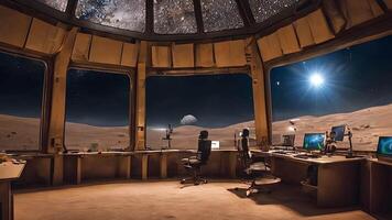 Observation Deck of a Martian Outpost, Experience the solitude of life on Mars from the observation deck of a space station, with panoramic views of the alien landscape. video