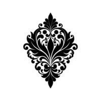 A black and white design with a floral pattern vector