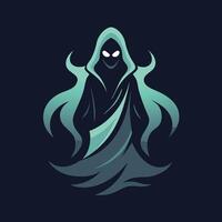 A ghost with a hood on a dark background vector