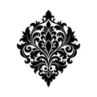 A black and white design with a large ornamental pattern vector