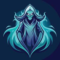 The grim reaper is a character in a dark blue background vector