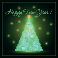 Christmas tree with bokeh effect vector