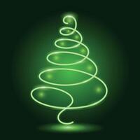 Neon Christmas tree vector