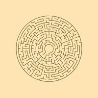 Circular maze medium difficulty illustration vector