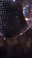 Disco ball close up view. Close up view of sparkling disco ball on party video