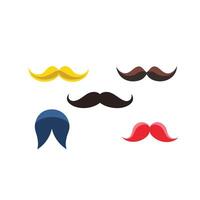 various types of mustaches set on a white background vector