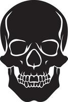 Black Skull Silhouette Icon for Spooky Designs vector