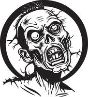 Scary Zombie Face Silhouette Halloween for Design Projects vector