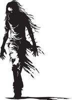 Halloween Zombie Walking Silhouette for Spooky Art and Design vector