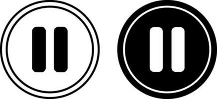 Pause icons. Black and White Icons. Media Player button. Social Networks Concept vector