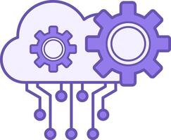 Application Programming Interface Color Icon. API. Icon of Computer Cloud, Neural Networks and Gears. Concept of Technology and Data Analytics vector