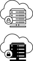 Hosting Icons. Black and White Icons of Computer Server, Cloud, and Castle. Posting Information. Data Analytics and Technology Concept vector