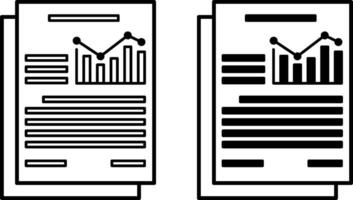 Report icons. Black and White Icons. Financial Document with Chart and Records. Finance and Data Analytics Concept vector