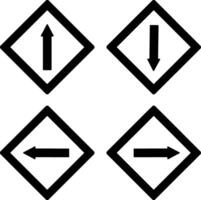 Road Signs with Directional Arrows. Forward, Backward, Left, and Right vector