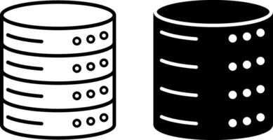 Database Icons. Black and White Icons. Information that is Stored in the Computer System. Concept of Technology and Data Analytics vector