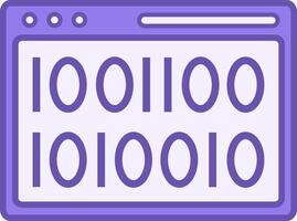 Colored Binary Code Icon. Computer Code System, Data Encryption Linear Pictogram. Technology and Software Development Concept vector
