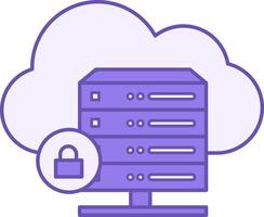 Colored Hosting Icon. Icon of Computer Server, Cloud, and Castle. Posting Information. Data Analytics and Technology Concept vector