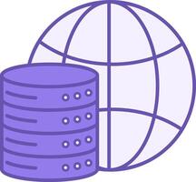 Global Data Color Icon. Database and Planet. Data Analytics and Technology Concept vector